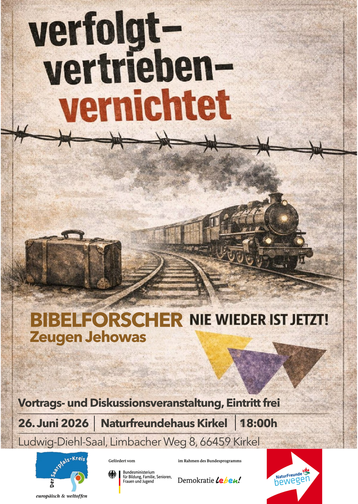 Plakat Reihe "Verfolgt-Vertrieben-Vernichtet" Quelle: Natufreunde LV Saarland