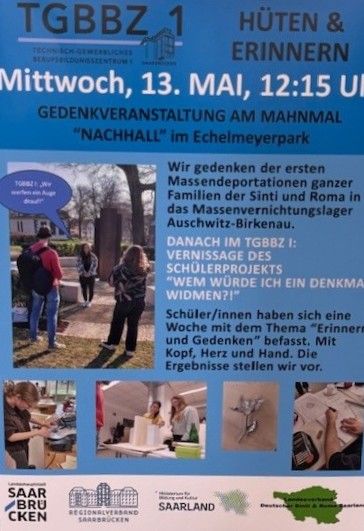 Schüler:innen des TGBBZ 1 in Saarbrücken entwarfen eigene Denkmale entlang der Frage: Wem würdest Du ein Denkmal widmen? 